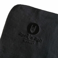 Rock `n Roll Blanket | Wohndecke Sofadecke Kuscheldecke | Uni Doubleface anthrazit-graphit | 150x200 cm mit hochwertiger Stickerei