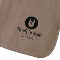 Rock `n Roll Blanket | Wohndecke Sofadecke Kuscheldecke | Uni Doubleface palisade-feder | 150x200 cm mit hochwertiger Stickerei