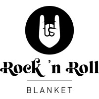 Rock `n Roll Blanket | Wohndecke Sofadecke Kuscheldecke | Uni jeans | 150x200 cm mit hochwertiger Stickerei