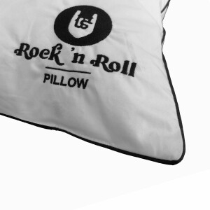 Rock `n Roll Pillow (fest) | Daunen- Federkissen 85% Federn, 15% Daunen mit hochwertiger Stickerei