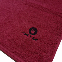 Rock `n Roll Handtuch | 50x100 cm | Farbe rubin | mit hochwertiger Stickerei